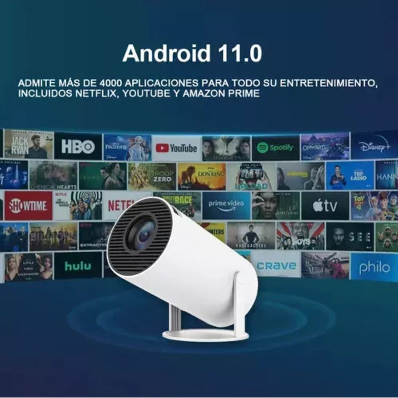 Proyector Portatil Cinema 4k Android Tv 11 Hdmi Usb 180°