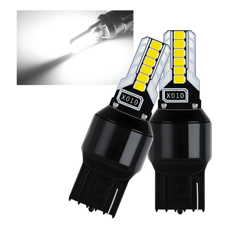 X2 Ampolleta Led T20 Blanco Ámbar 7440/7443 12led 12v Auto