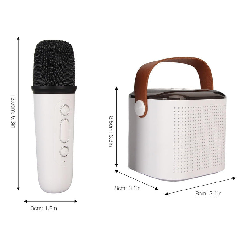Mini Karaoke Parlante Bt Con Luz + Micrófono Inalámbrico Ryc