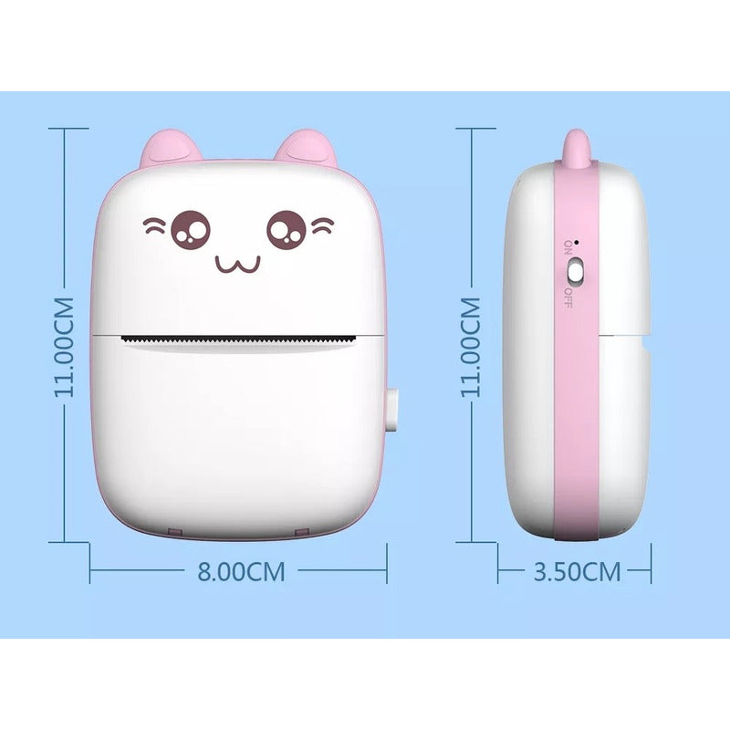 Mini Impresora Térmica Inalámbrica Portátil Bluetooth Gato