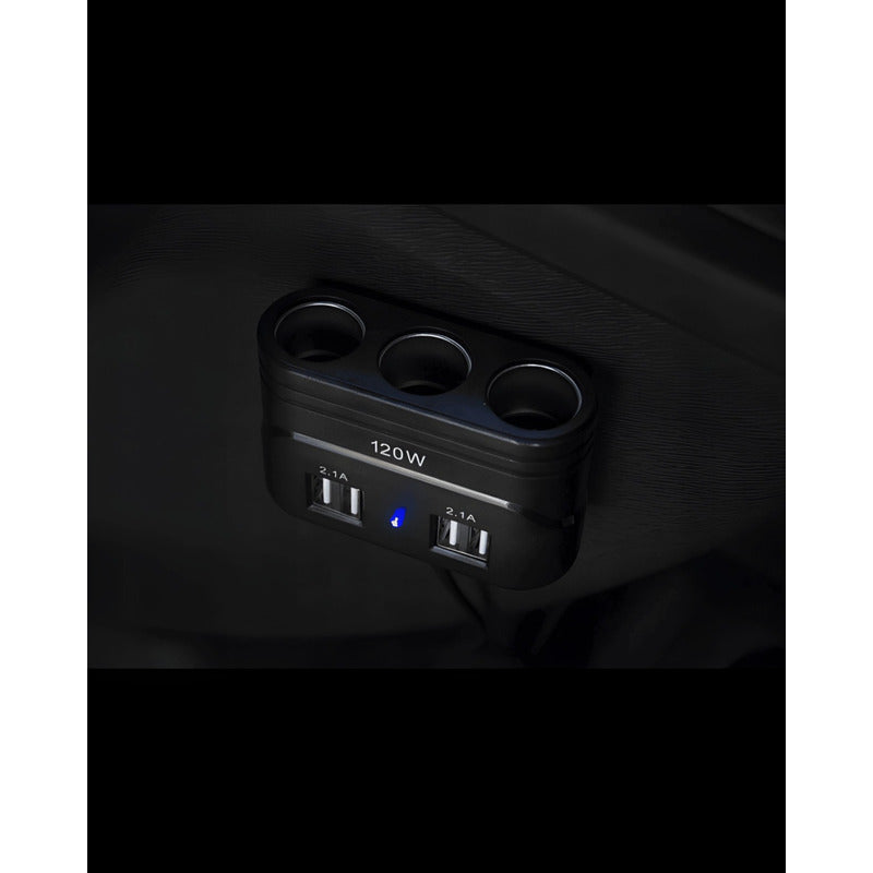 Adaptador 3 Encendedor 4 Usb 120w 12-24v Splitter Cenicero