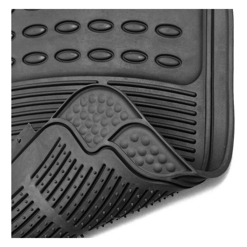 Alfombra Piso De Goma Auto Universal 4 Piezas Doble Camello