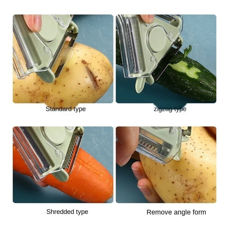 Pelador De Papas Frutas Y Verduras 3en1 Multiusos Ergonómico