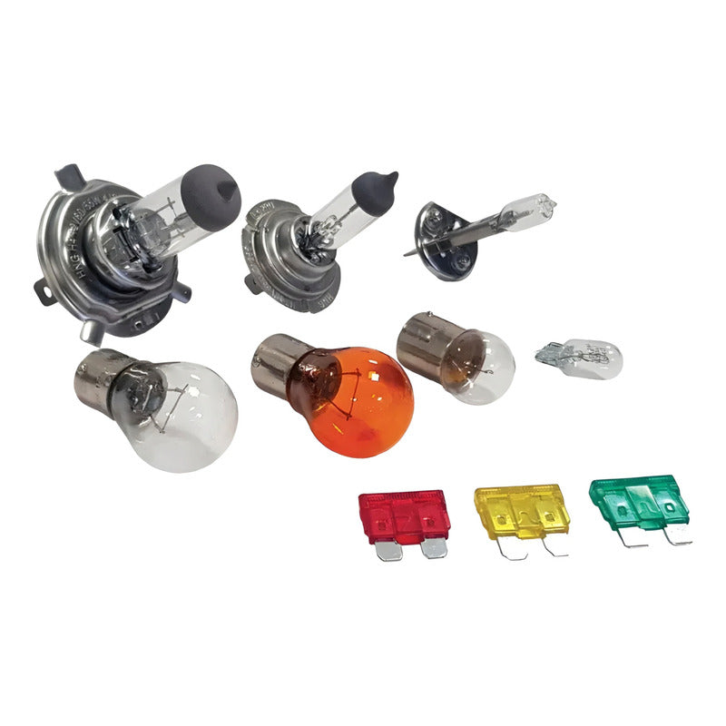Kit D Emergencia Ampolletas Y Fusible 12v H1 H4 H7 10pcs Ryc