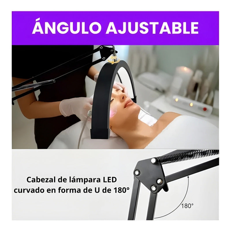Lámpara Led Media Luna 42cm Soporte Brazo Manicura Cejas Spa
