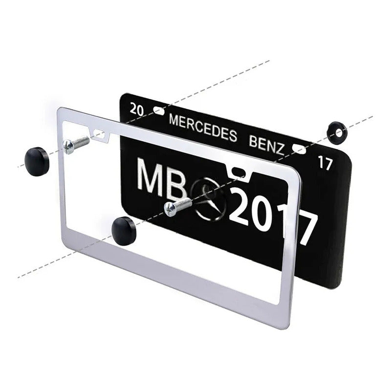 X2 Marco Porta Patente Universal Negro Mate Auto Tunning