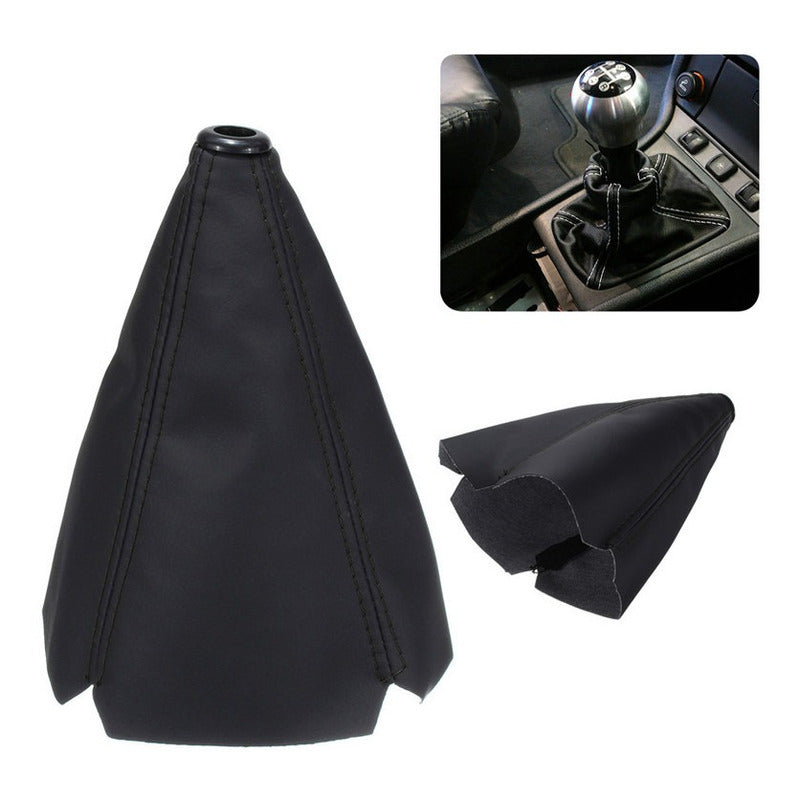 Funda Cubre Palanca De Cambios Eco Cuero Negro Auto Universa