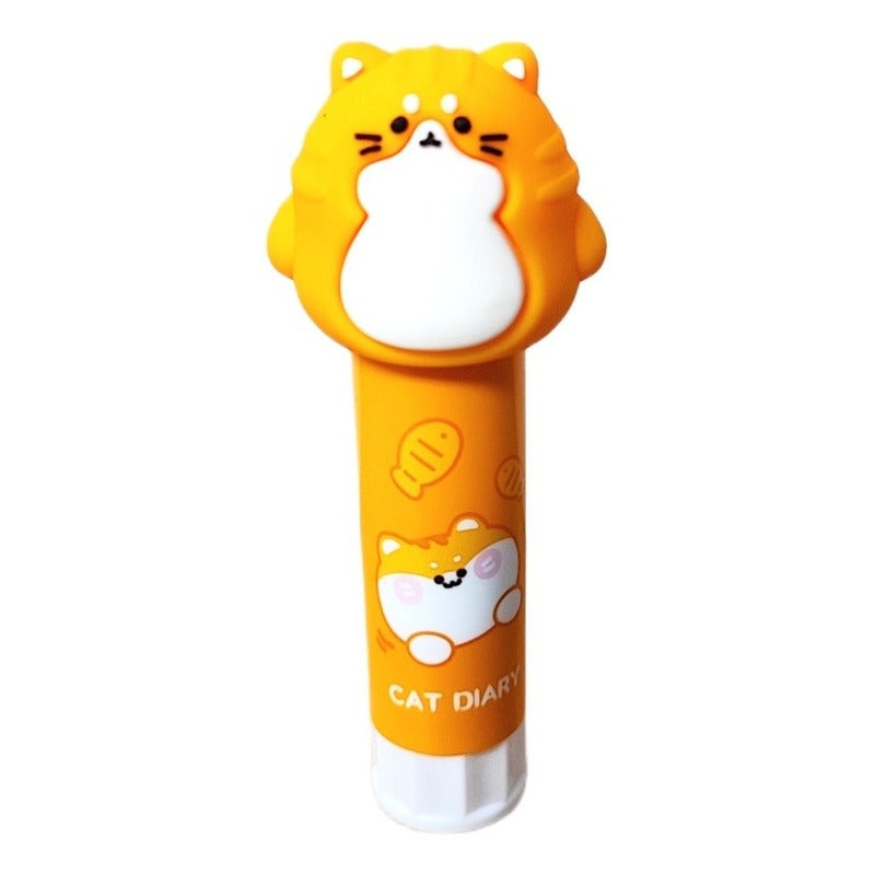 Pack Sacapuntas + Pegamento En Barra De Gato Kawaii Cat Cute