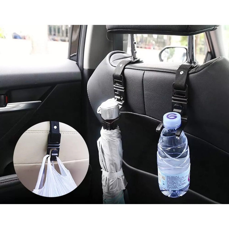 X2 Gancho Organizador Para Cabecera Auto Multiusos 4pcs /ryc