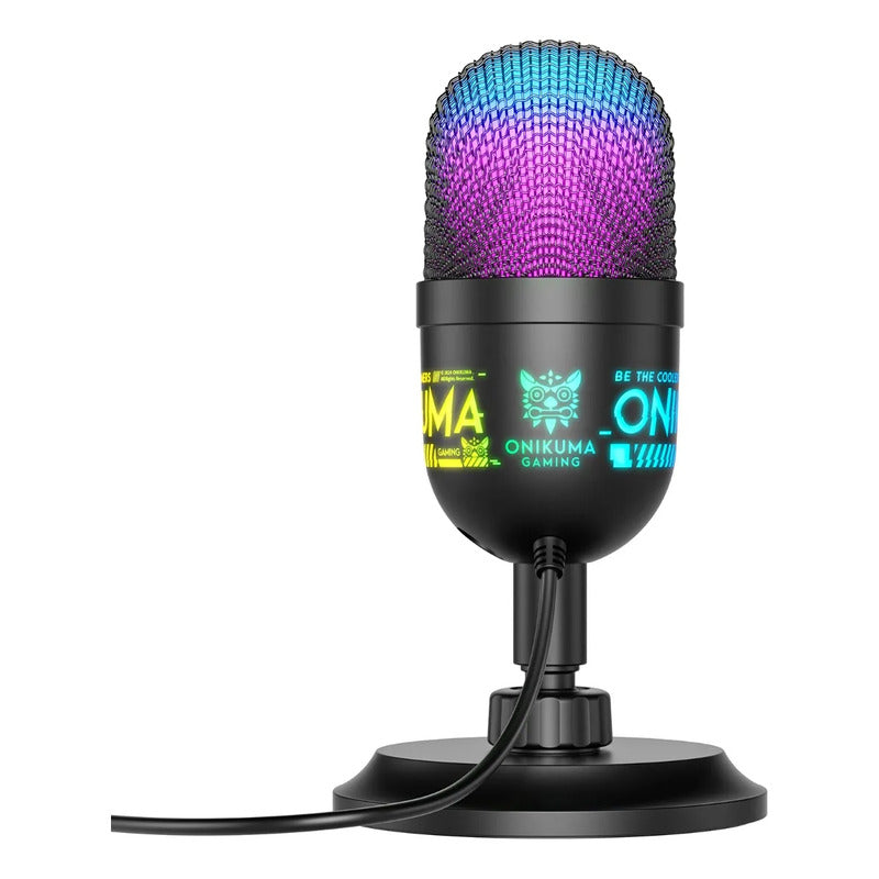 Microfono Onikuma M930 Conexión Ubs Reducción De Ruido Y Luz Negro M930