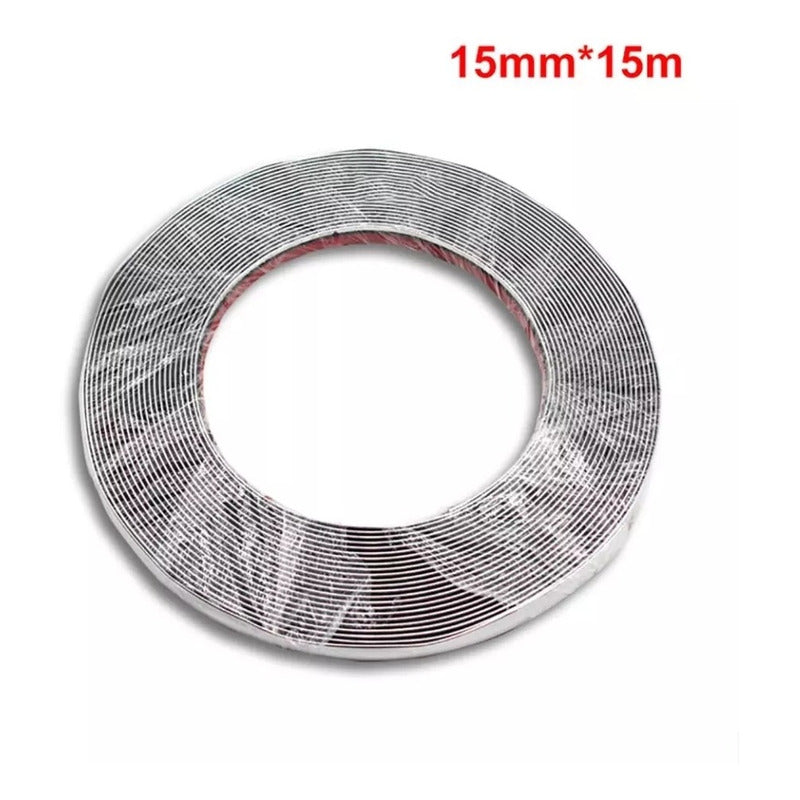 Moldura Cromada 15mm Adhesiva Auto Tuning Universal /ryc