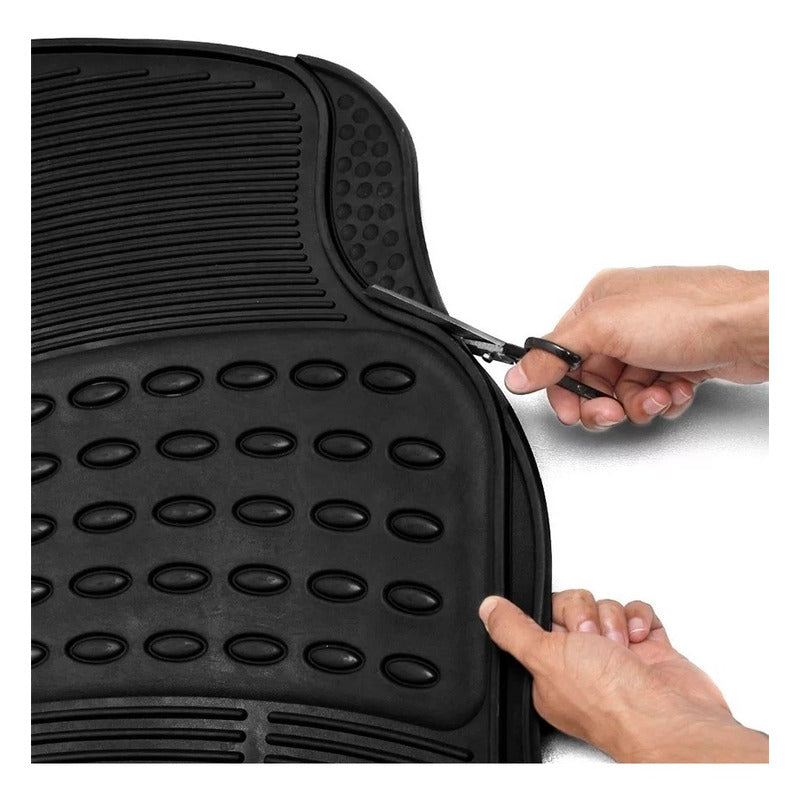 Alfombra Piso De Goma Auto Universal 4 Piezas Doble Camello
