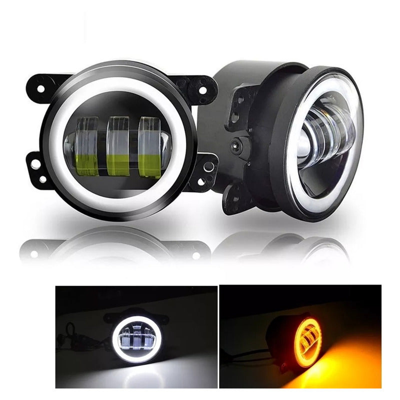 Kit Foco Jepp 7'' Ojo D Ángel 1076 + Foco Antiniebla 4'' Led