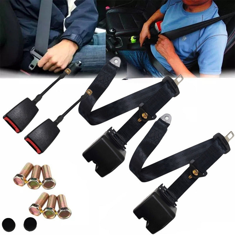 X2 Cinturón De Seguridad Retráctil 3 Puntas Auto Universal