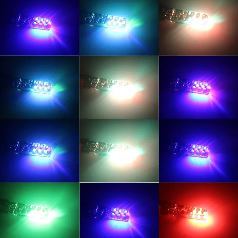 T10- Cola De Pescado Led Cob Rgb Multicolor + Control / R&c