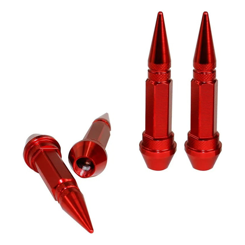 Set Tapa Válvula Punta Auto Moto Bicicleta 4 Pcs /r&c