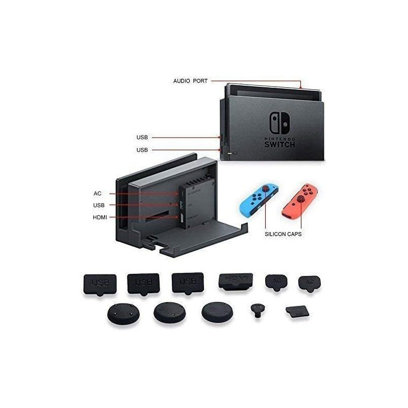 Kit Protector Nintendo Switch Bolso Lámina Grip Case Joy Con