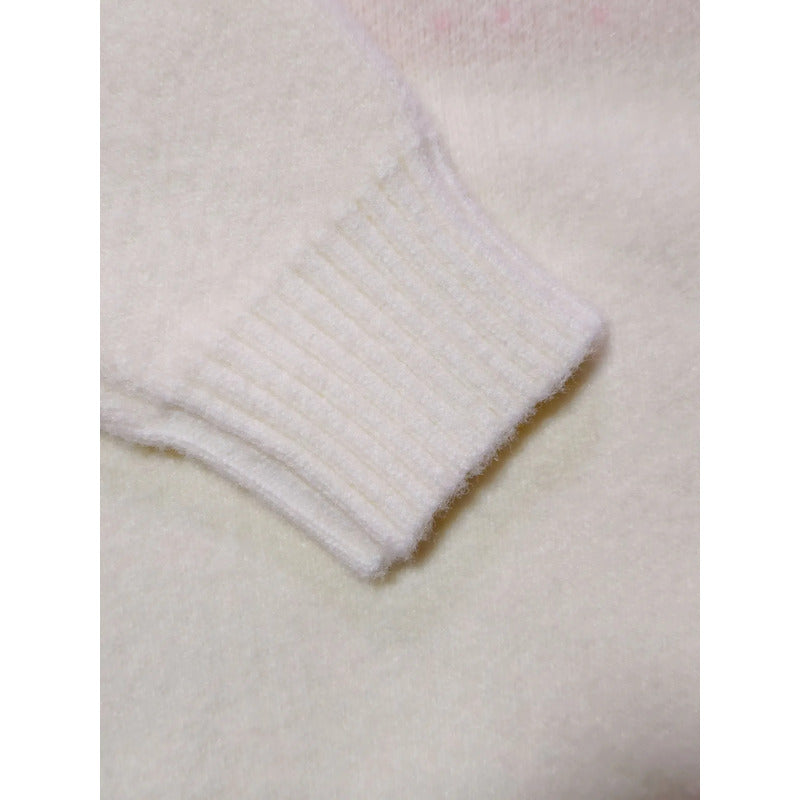 Sweater De Niña Tejido Cuello Alto Suéter Caliente Polerón Rosa 8520 De Punto 120
