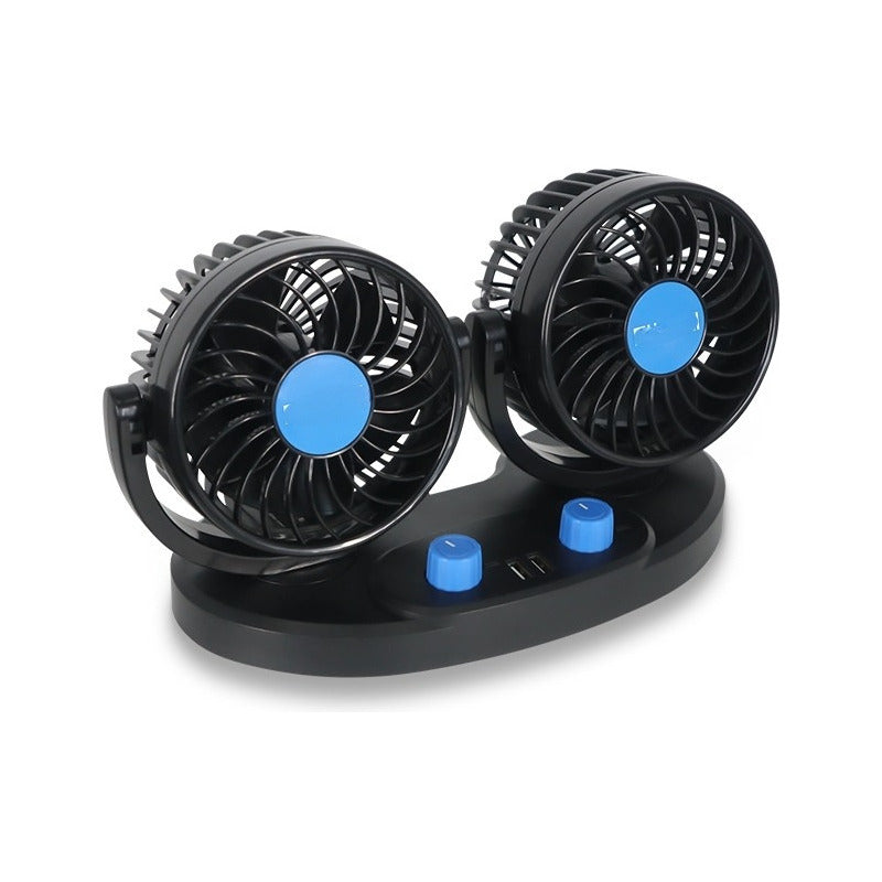 Ventilador Doble Automóvil 12v Accesorio Vehículo 360°/ R&c