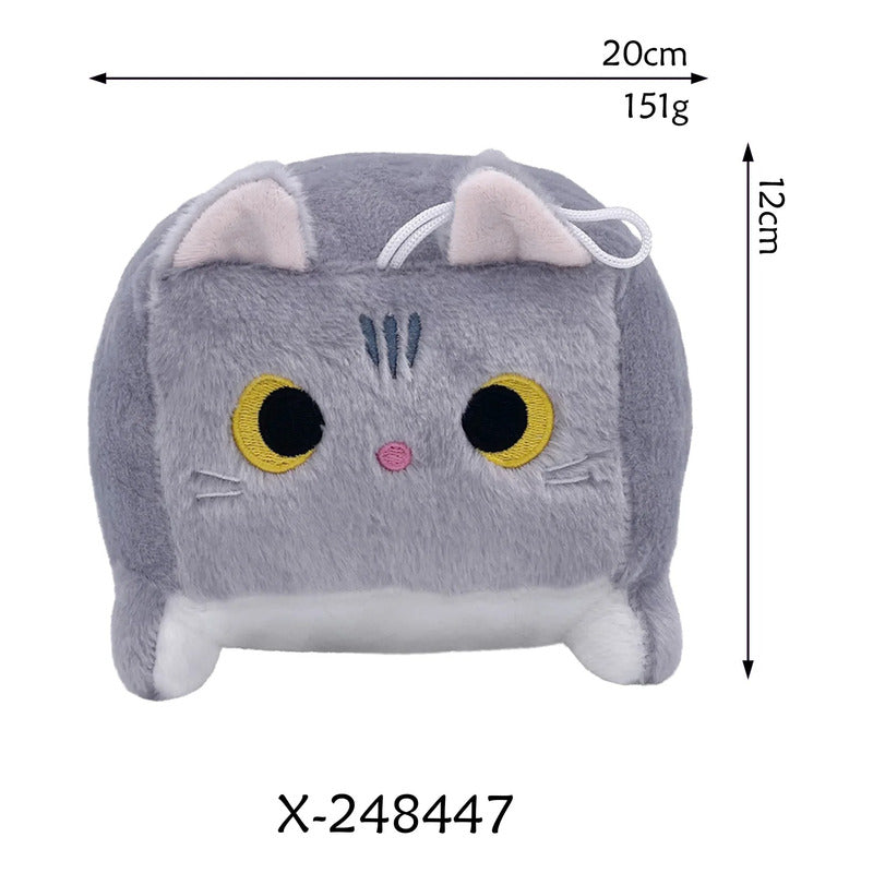 Peluche Cojín Suave De Felpa Gato Cuadrado Kawaii 20cm R&c