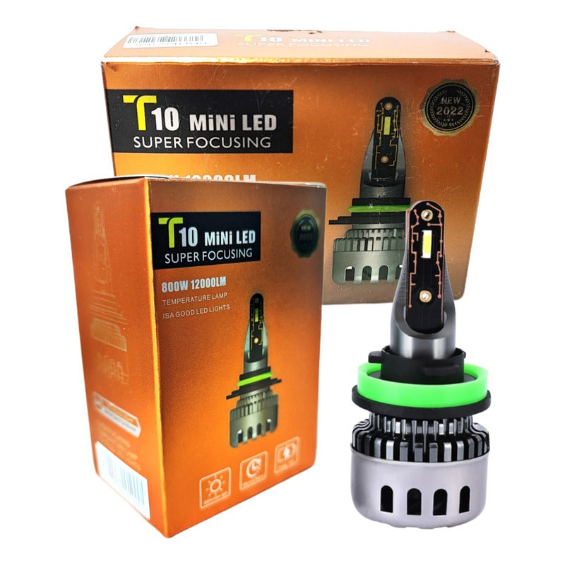 X2 Ampolleta Mini Turbo Led T10 Potente 12000lm H11/h8 Auto