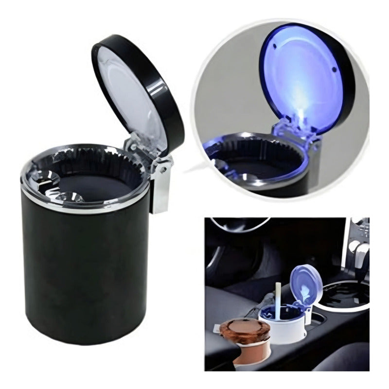 Cenicero Auto Cn Luz Led Soporte Rejilla Del Aire Monedero