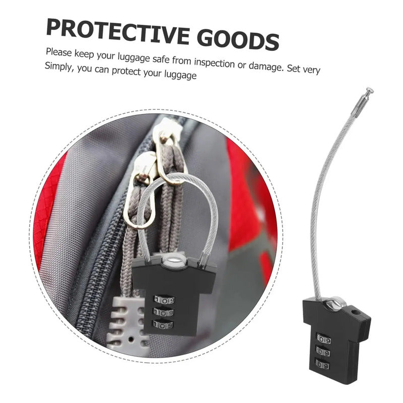 Mini Candado De Seguridad Con Contraseña Multiuso Diseño Color Negro