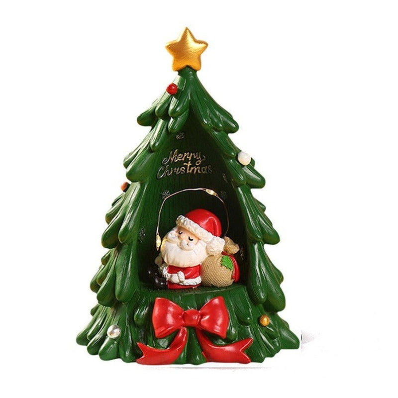 Lámpara Navideña Pino Árbol De Navidad Con Santa Luz Decora