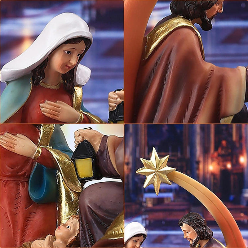 Figura Pesebre Nacimiento Con Estrella De Belen Navidad /ryc