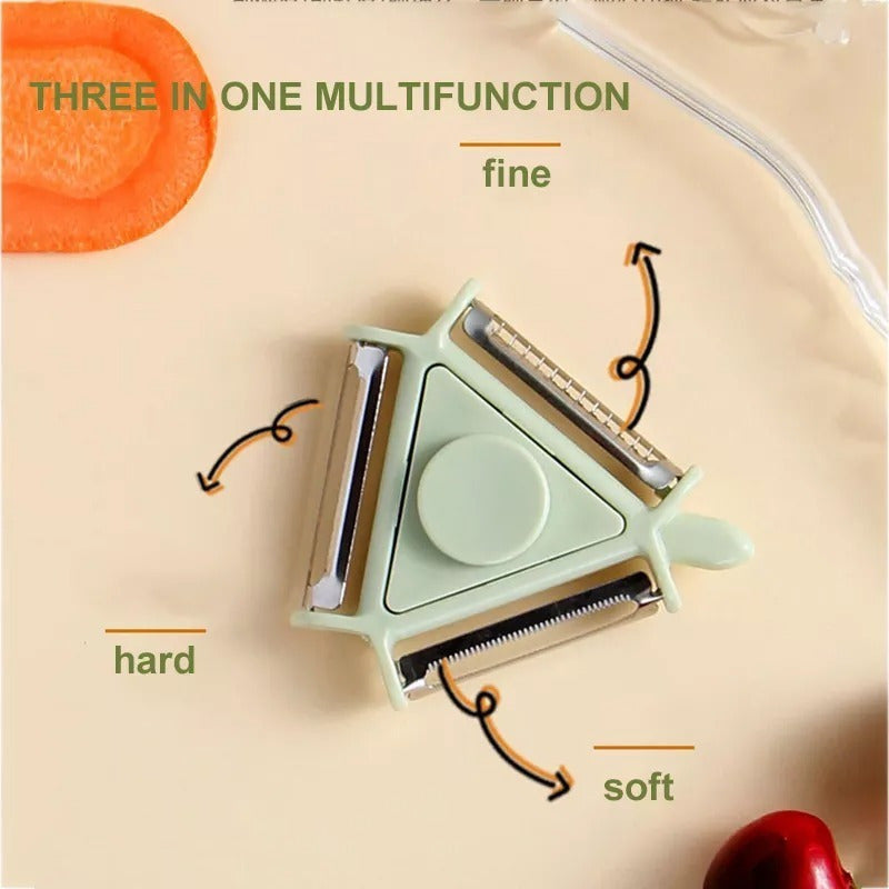 Pelador De Papas Frutas Y Verduras 3en1 Multiusos Ergonómico