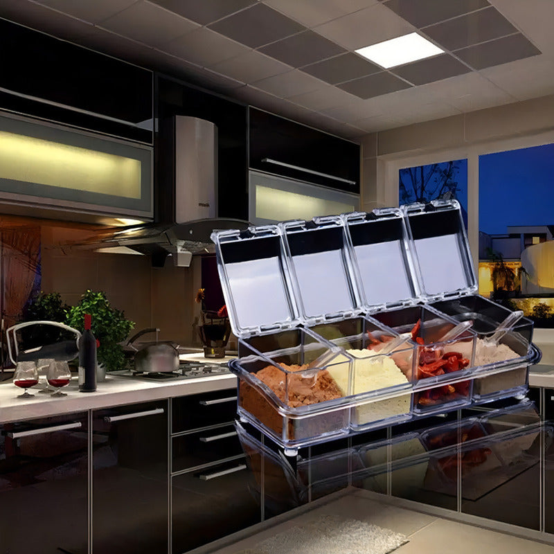 Especiero Frascos De Cocina Para Condimentos Organizador /ry Color Transparente