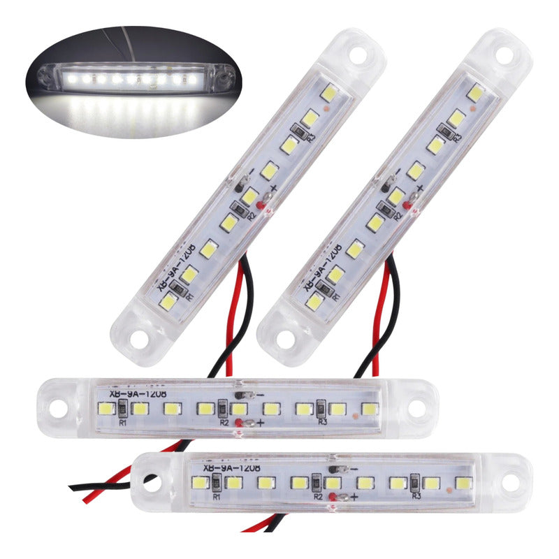 X4 Luz Led De Trocha Lateral Posición Bivoltaje 12-24v 9led