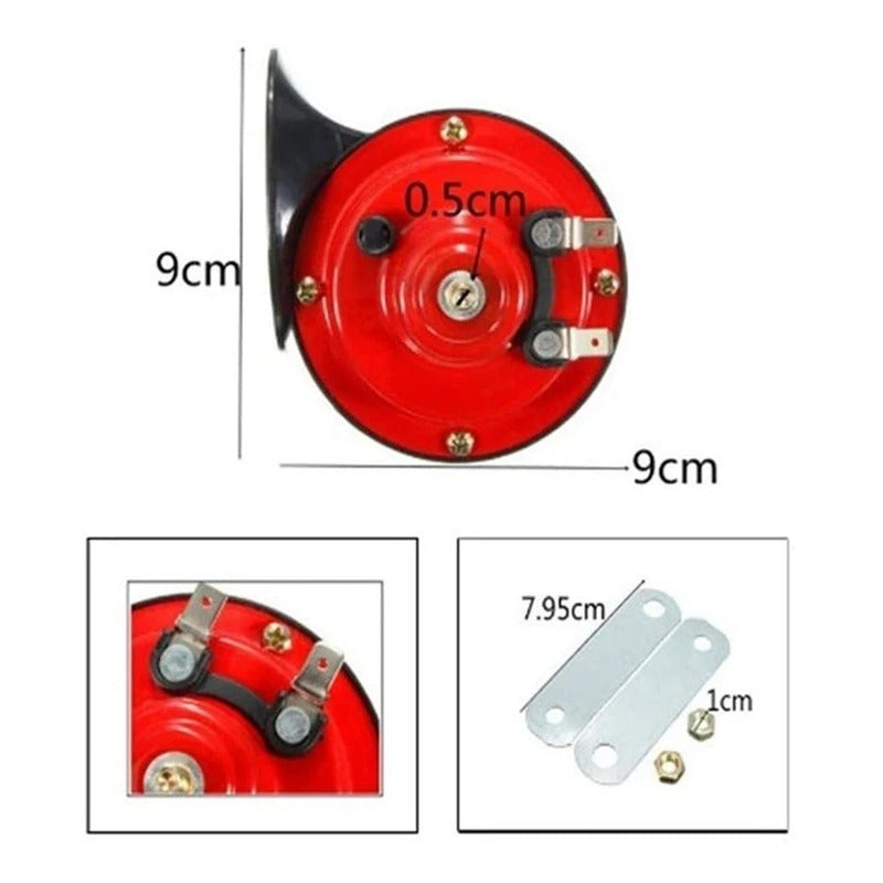 Kit Bocina Caracol Doble Auto Camioneta Moto 12v /r&c