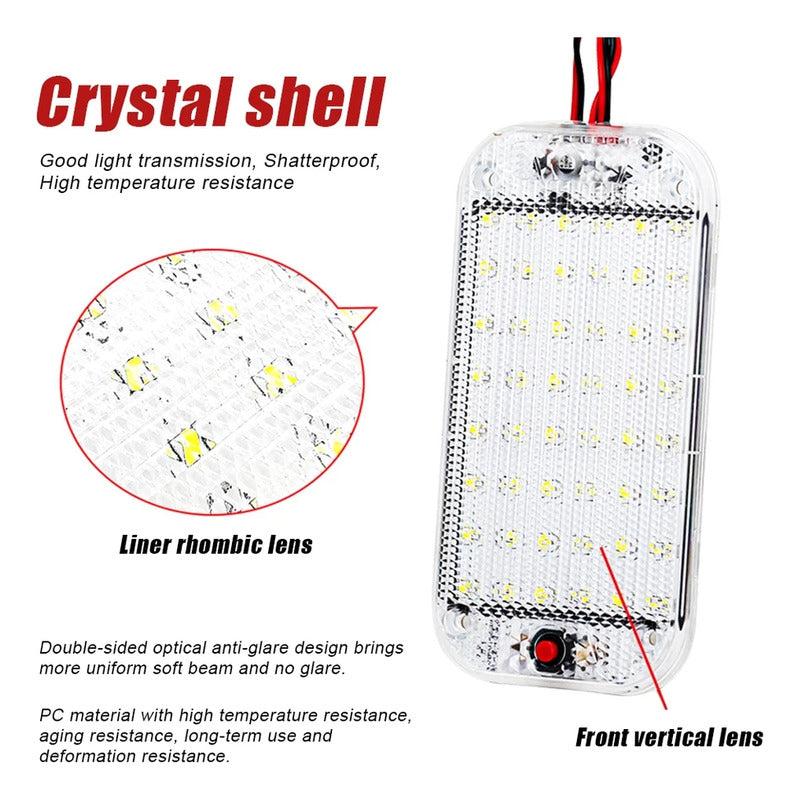 X2 Luz Led De Techo Interior 12-85v Led Cob Botón Universal