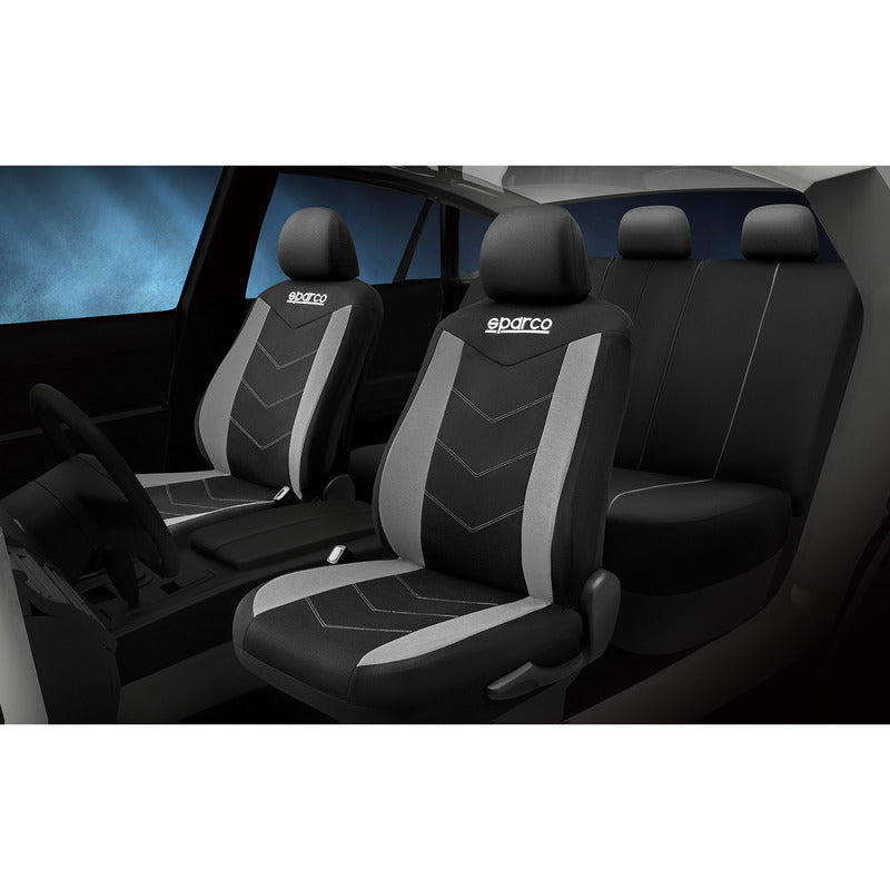 Set Fundas Cubre Asiento Sparco 9pcs Negro 431 Tela /r&c