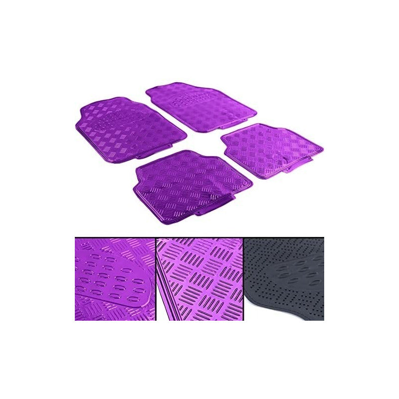 Alfombra Cubre Piso Metálico Para Mujer Set 4pcs Auto Tuning