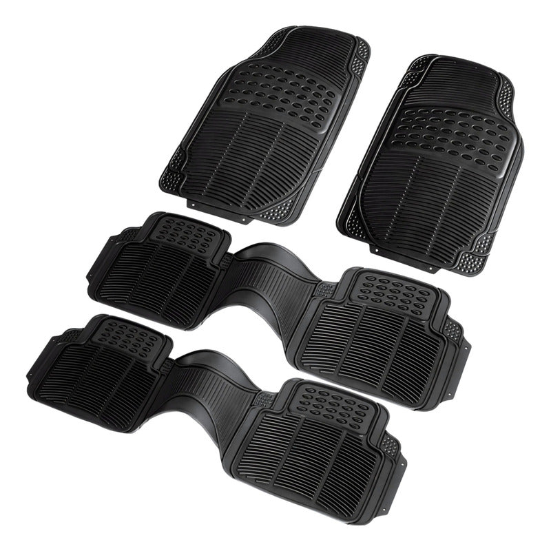 Alfombra Piso De Goma Auto Universal 4 Piezas Doble Camello