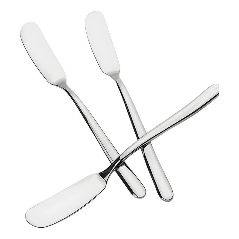 3 Cuchillo Para Mantequilla Mermelada Queso Acero Inoxidable Color Plateado
