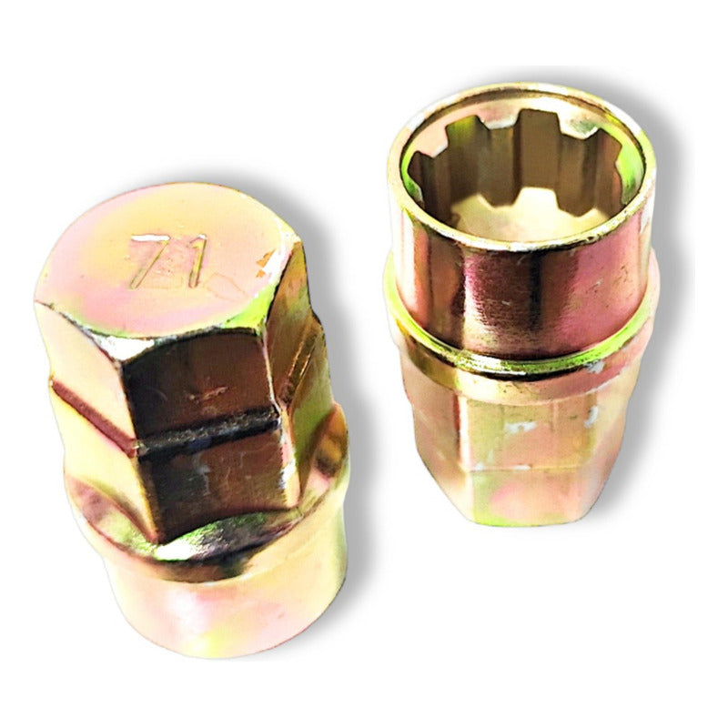 X4 Tuerca Seguridad Cabezal Giratorio +2 Llave M12x1.5/1.25