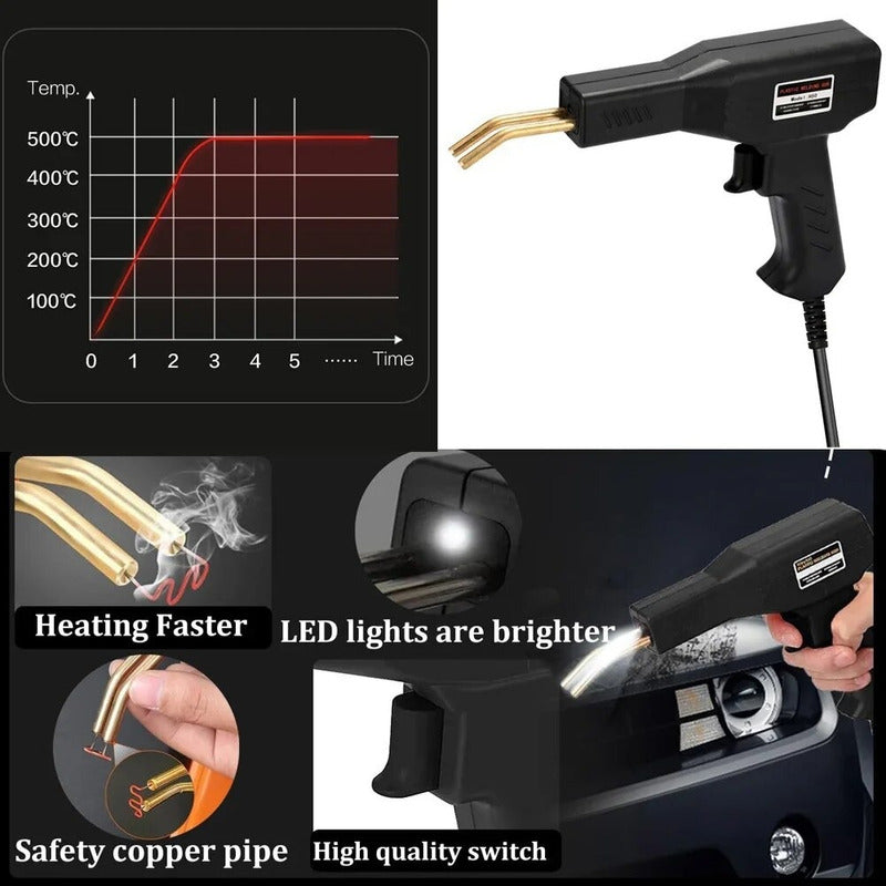 Pistola Soldadora De Plástico Cautin Repara Parachoques Auto