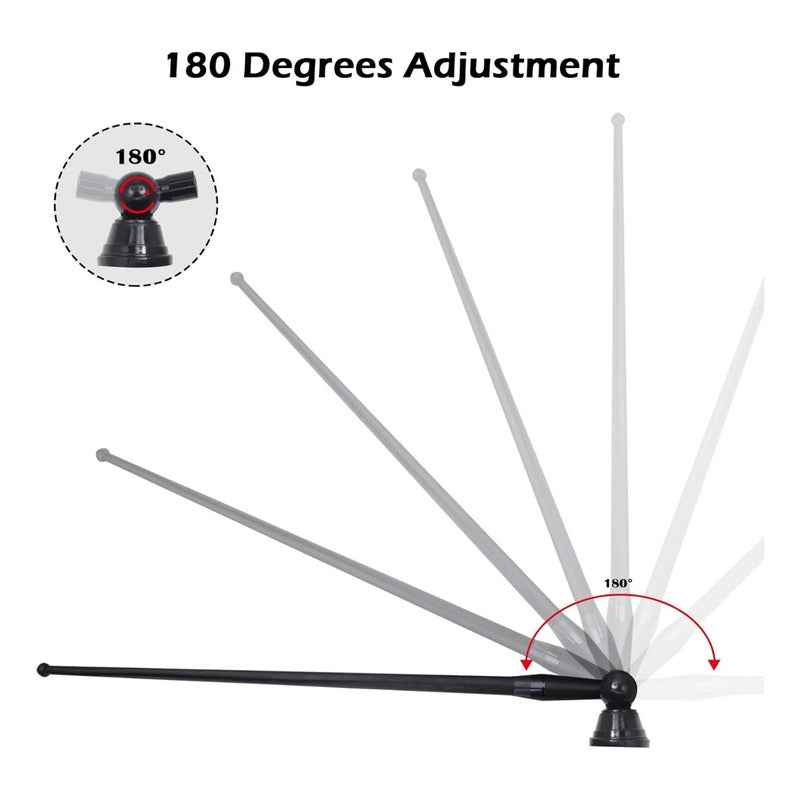 Antena De Radio Am/fm Para Auto 34cm + Base + Cable 140cm