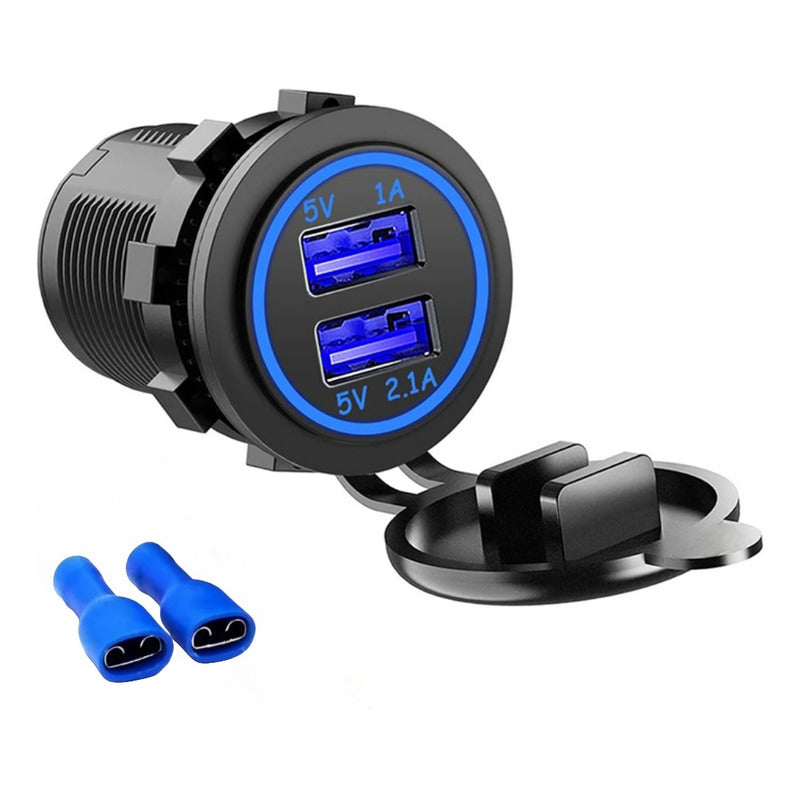 Cargador Doble Usb Adaptador Encendedor Con Luz 12v 1a/2.1a