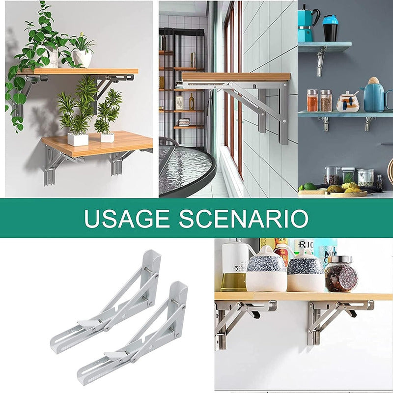 Set2 Escuadras Abatibles Metálicas Repisa 300x155mm Soporte