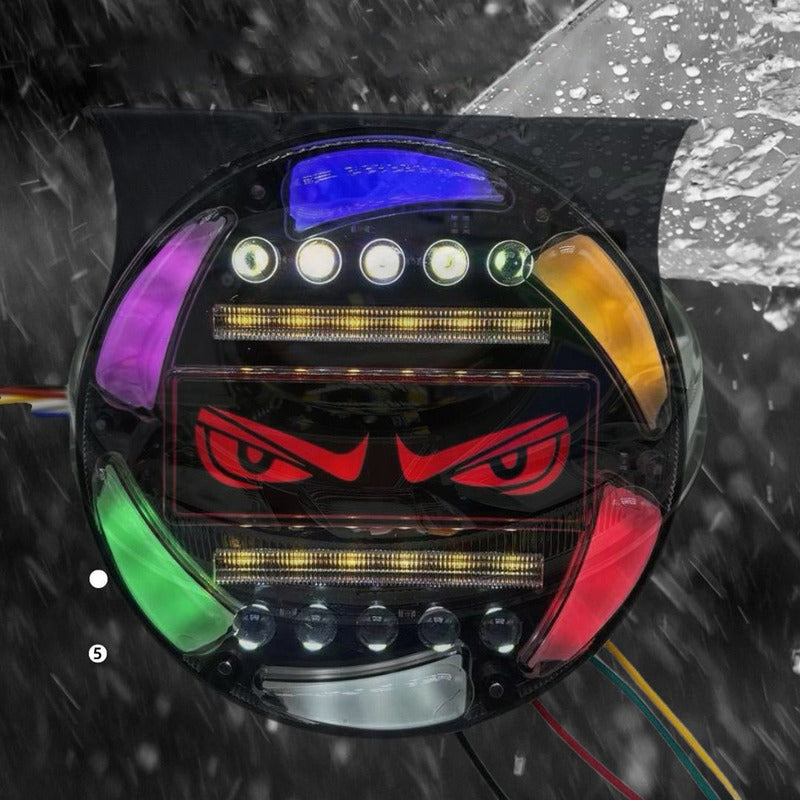 X2 Focos Led Rgb Cn Ojos Multifunción Devil Eyes Freno12/24v