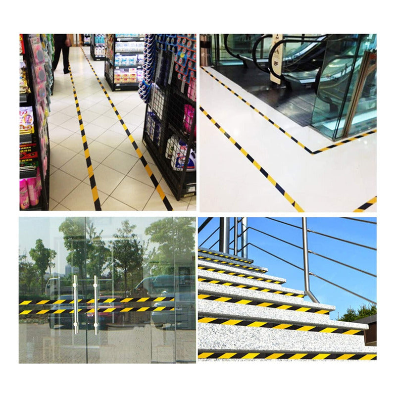 Cinta Señalización 5cmx33mt Negro Amarillo Demarca Seguridad