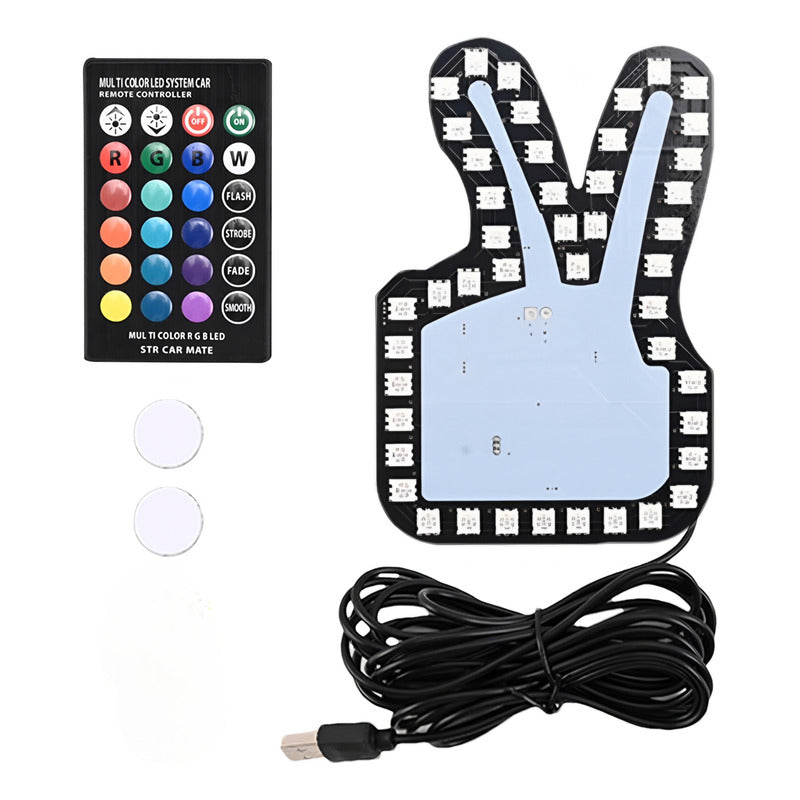 Mano Led Señal Parabrisa Auto Usb Luz Rgb Gestos Cn Control