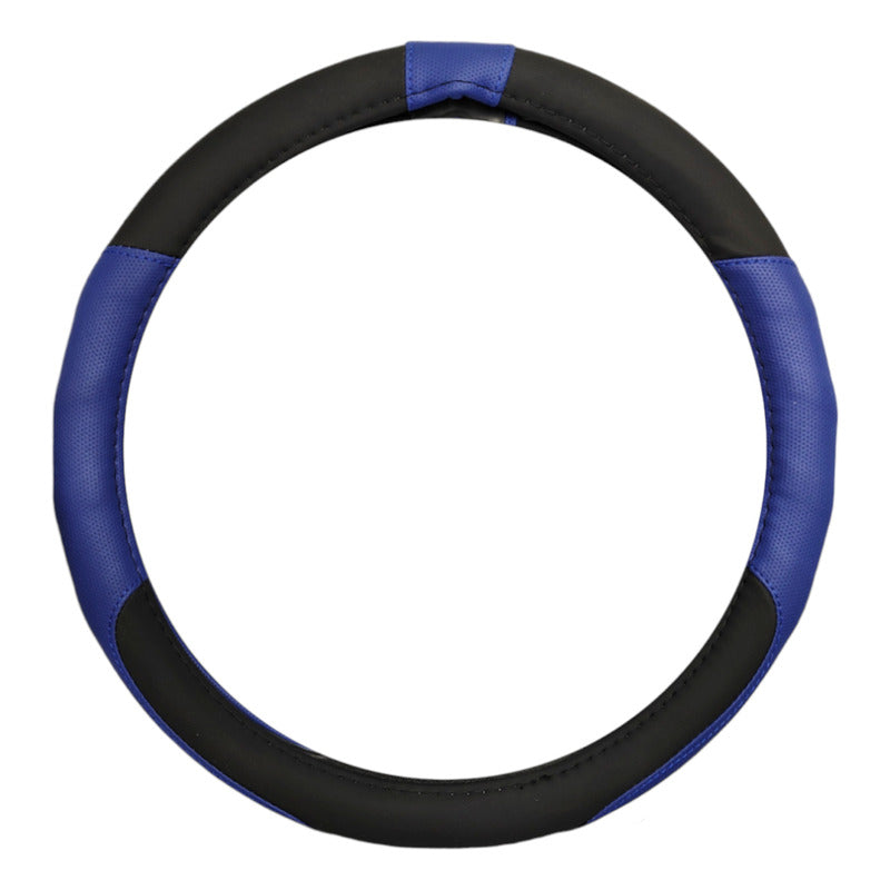 Funda Cubre Volante 38cm Ecocuero Negro-azul Auto 022