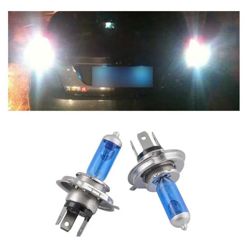 X2 Ampolleta Halógena Luz Xenon Blanca Para Auto 12v 55w R&c H4 Halogena