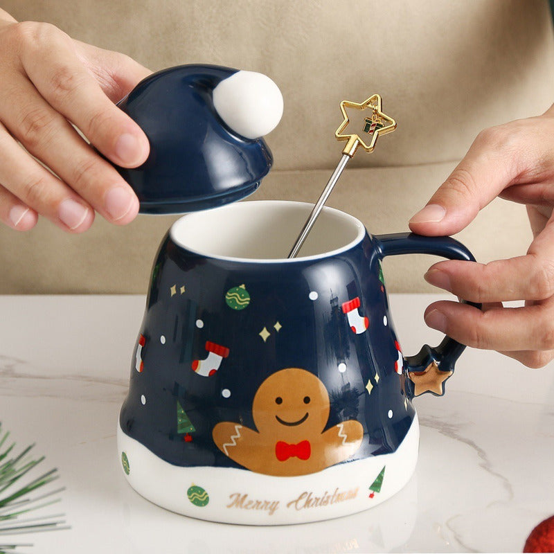 Taza De Navidad, Mug Decorativa Forma Gorro Pascuero +mezcla