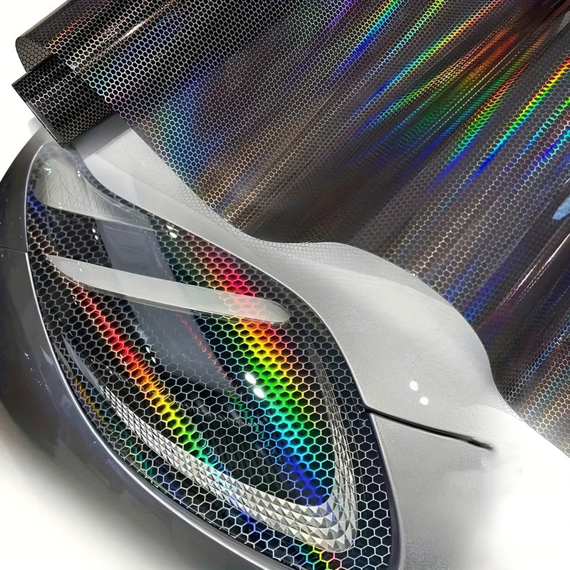 Vinilo Tornasol Para Foco Óptico Vinil Panal 6d Auto Tunning